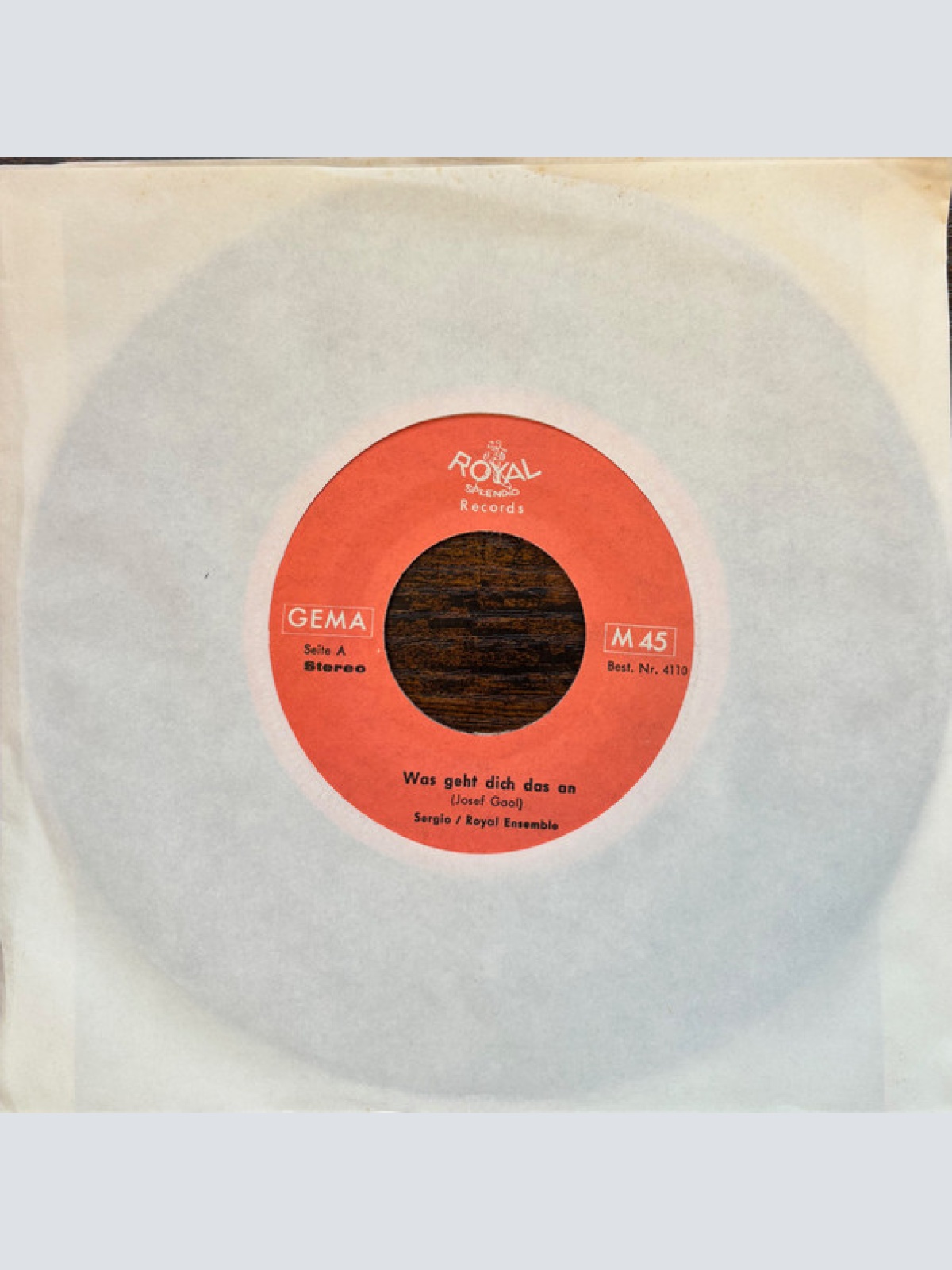 Vinyl / Royal Ensemble, Sergio - Was Geht Dich Das An