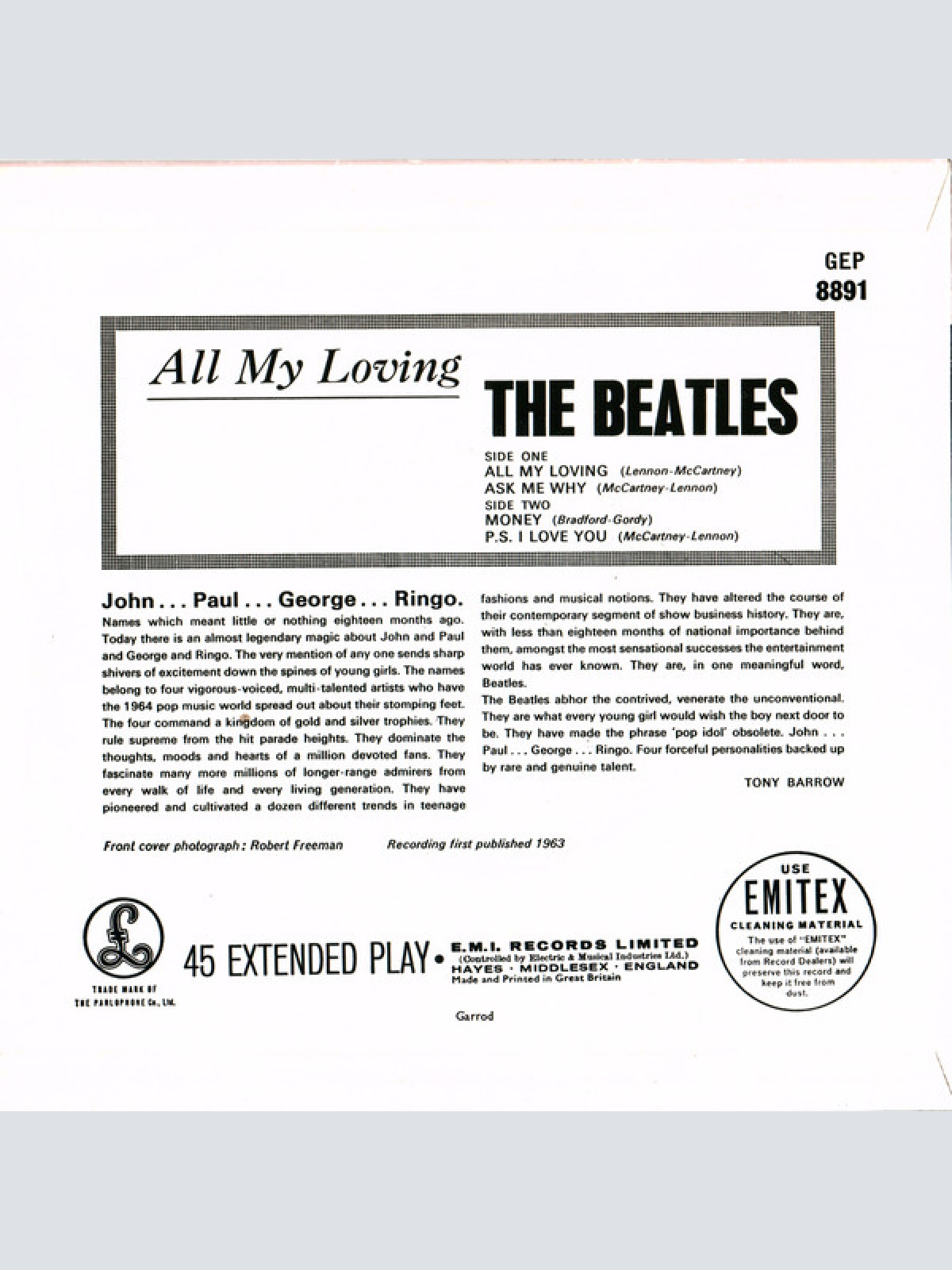 Vinyl / The Beatles - All My Loving