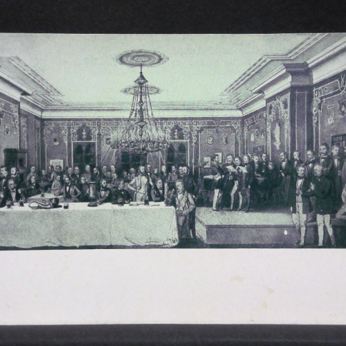 Vereinsheim der Salzburger Liedertafel Gruppenbild Zeichnung JW17131