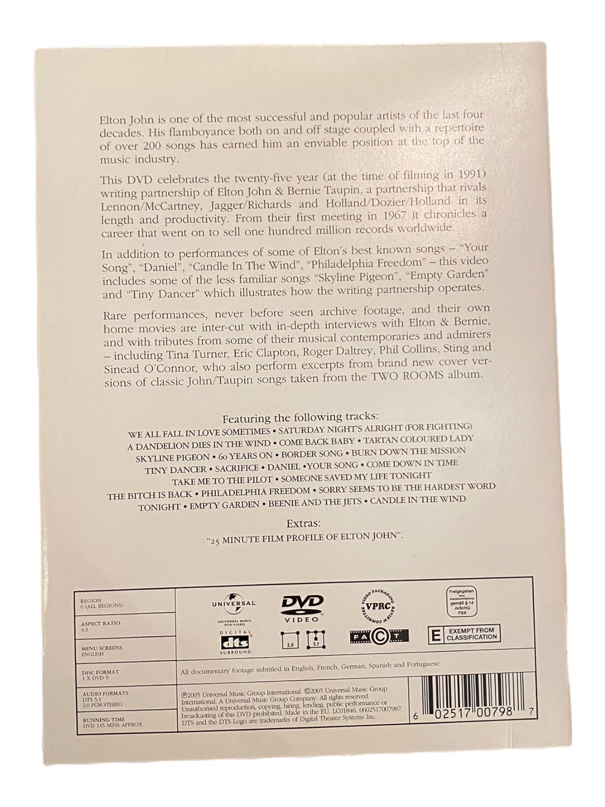 1500 Universal Music Group TWO ROOMS - THE SONGS OF ELTON JOHN & BERNIE TAUPIN