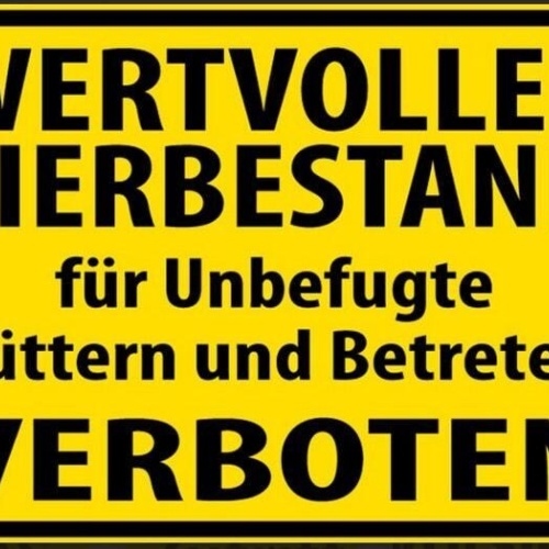 Tiere wertvoller tierbestand für unbefugte füttern und betreten verboten 20x30