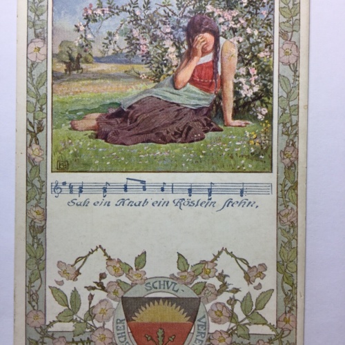 Deutscher Schulverein - Sah ein Knab‘ ein Röslein stehn / Künstlerkarte 30148 TH
