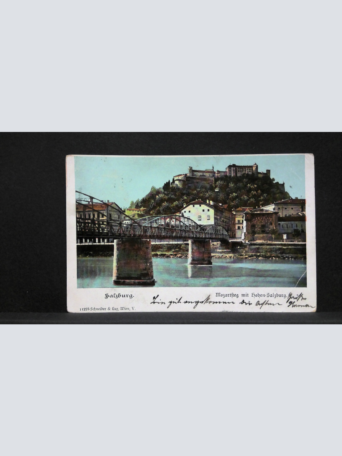 Salzburg Mozartsteg mit Festung Hohensalzburg JW165845