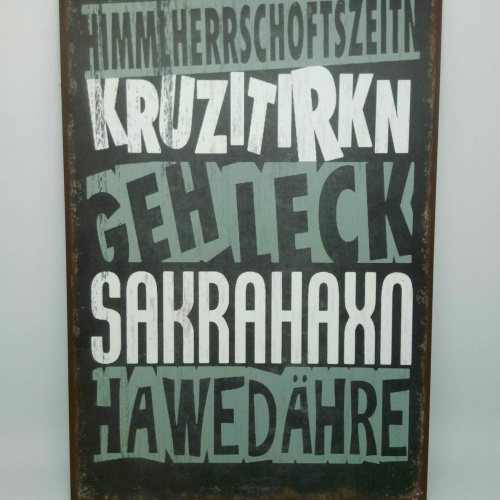 Nostalgie Vintage Retro Blechschild Ausdrücke Österreich Dialekt 30x20 50347