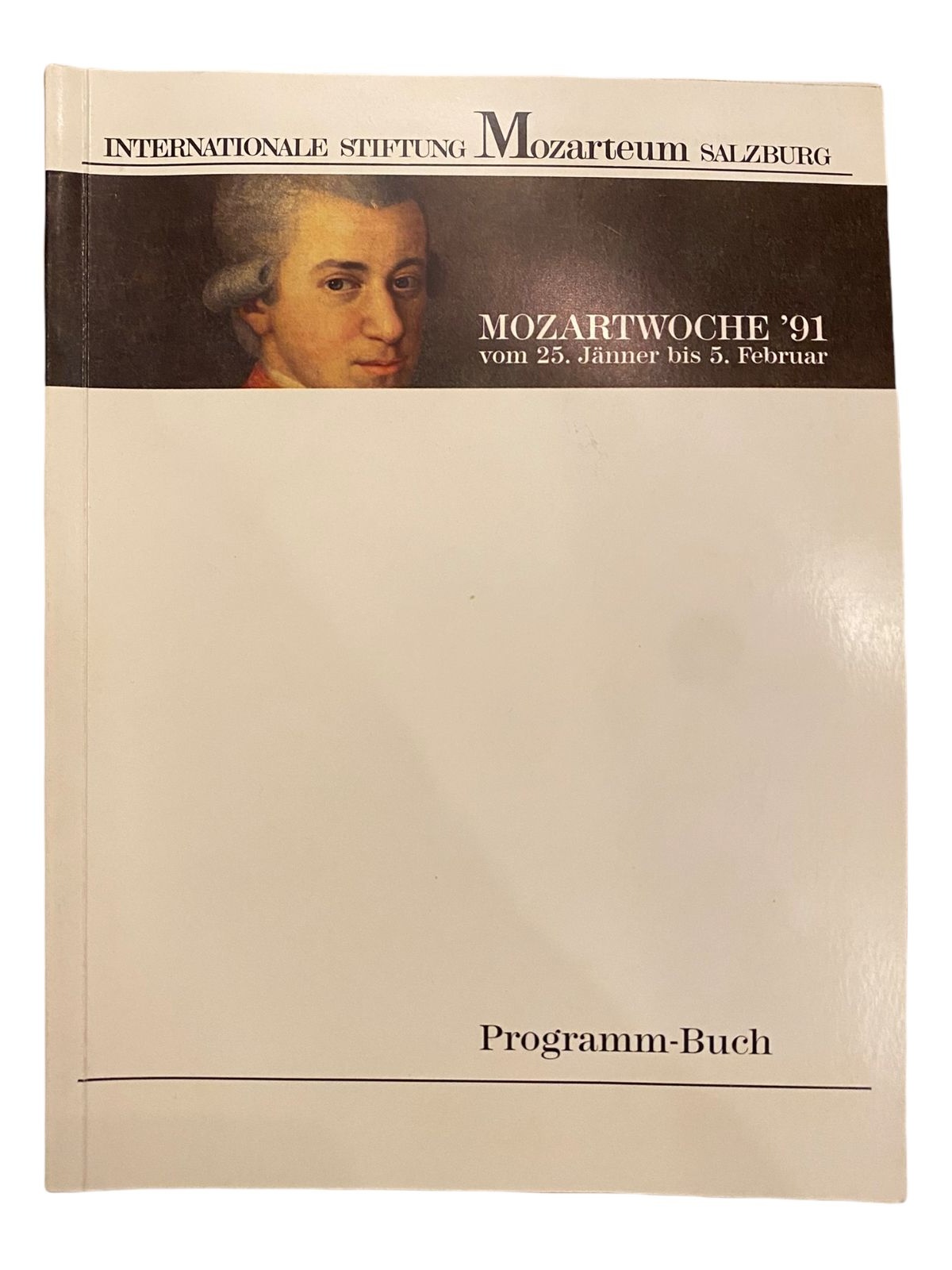 1818 W. Rehm MOZARTWOCHE `91 PROGRAMMBUCH vom 25. Jänner bis 5. Februar +Abb