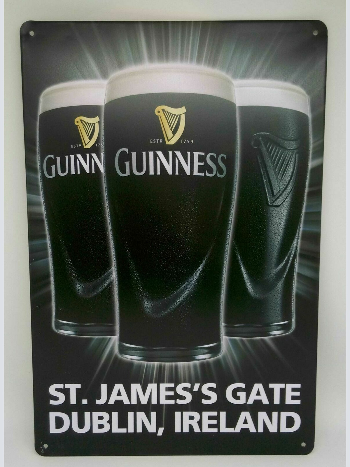 Retro Blechschild Bier guinness "St.James's gate Dublin, Ireland" 30x20 50051