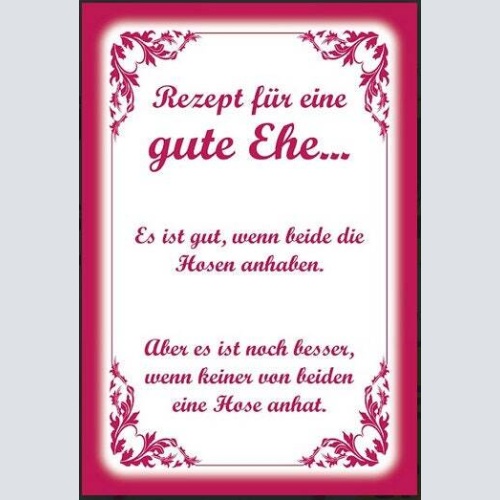 Nostalgie spruch schild familie rezept für eine gute ehe 20x30
