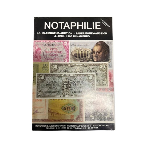 9436 AUKTIONSKATALOG. NOTAPHILE. 20. PAPIERGELD-AUKTION 4. APRIL 1998 IN HAMBURG