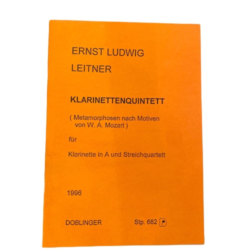 1931 Leitner KLARINETTENQUINTETT Metamorphosen n. Motiven v. W.A. Mozart