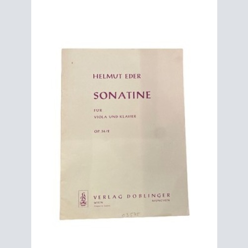 1932 Helmut Eder SONATINE für Viola und Klavier OP. 34/2