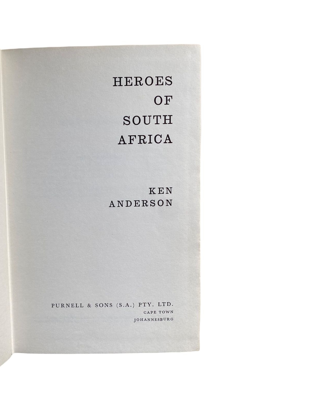 763 Ken Anderson HEROES OF SOUTH AFRICA HC SEHR GUTER ZUSTAND!
