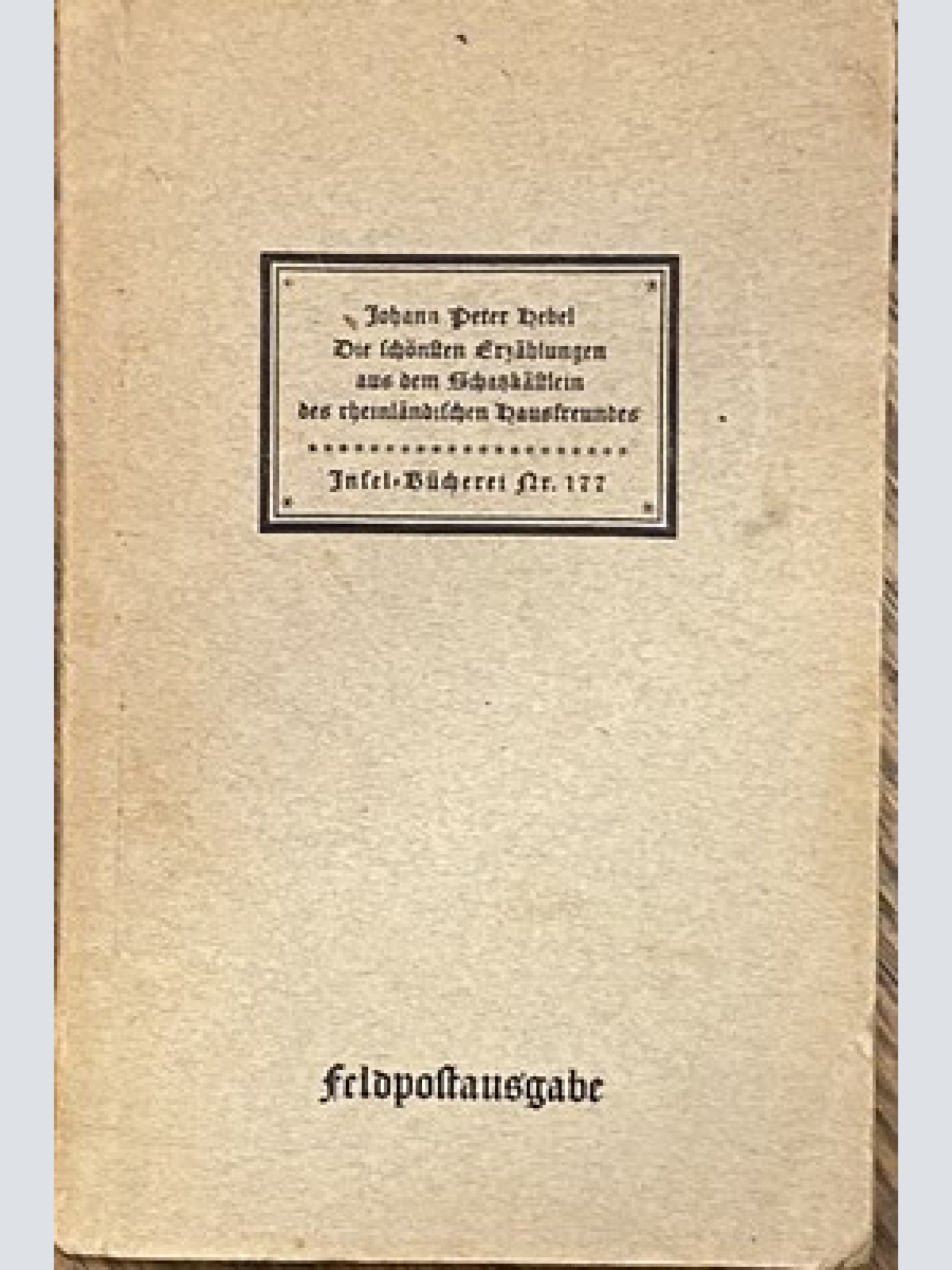 1189 Johann Peter Hebels ALEMANNISCHE GEDICHTE AUSWAHL HC