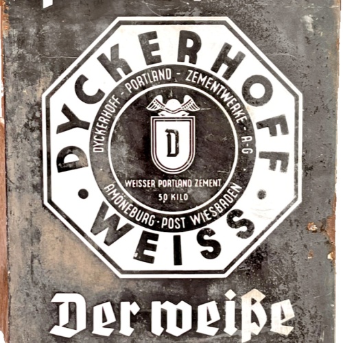 Nostalgie Emailleschild Dyckerhoff Traditions Zement-Firma seit 1884 60x40cm