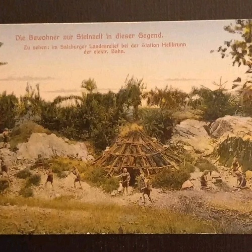 Salzburger Landesrelief Bewohner Zur Steinzeit  165919 gr K