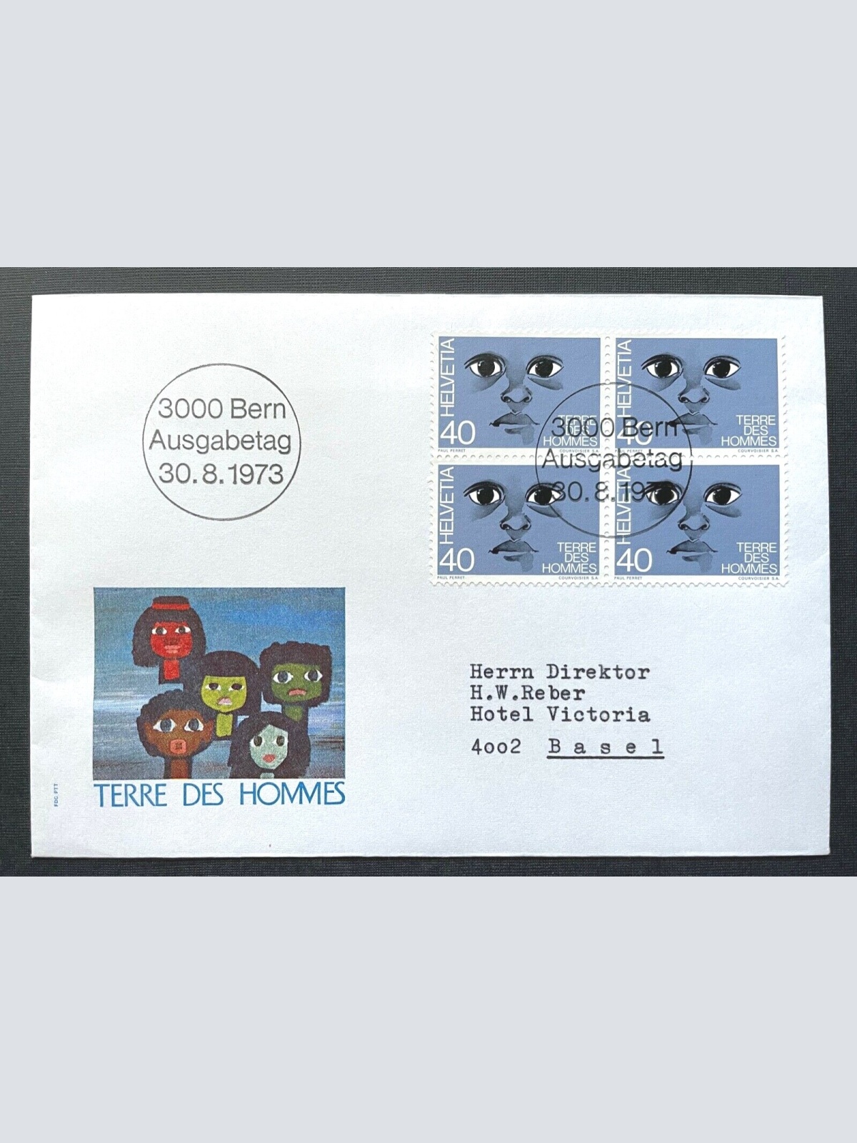 Brief Terre Des Hommes Bern 1973 Basel Schweiz ca.16x11,3cm 410331 PR