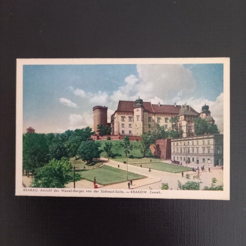 Krakau, Ansicht des Wawel Berges von der Südwestseite 402916 gr