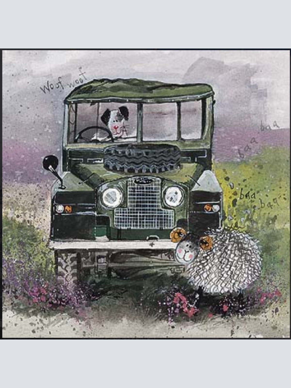 Alex Clark Geländewagen Landrover mit Tieren  140x140 mm incl. Umschlag  0028
