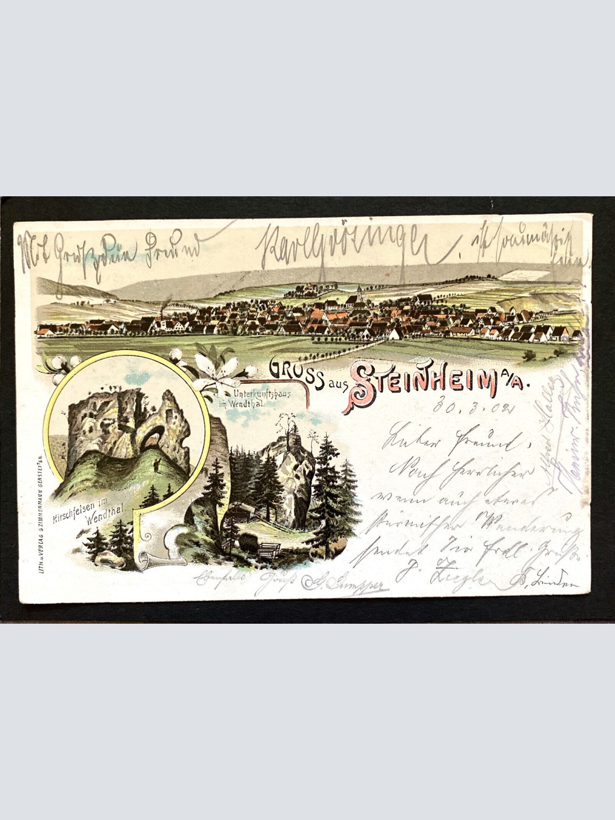 Gruss aus Steinheim am Albuch Lithographie 80245