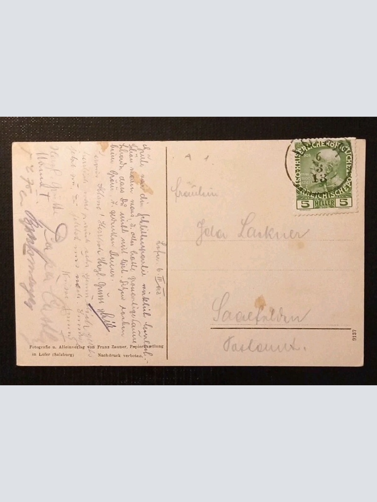 Gasthaus Hinterhorn Bei Lofer Salzburg  Gr1 J 5581