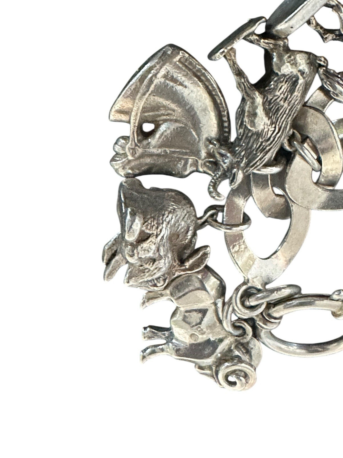 Highlight Charivari Kette Silber 13 Anhänger Tiere Silber Kette 22 cm gepunzt