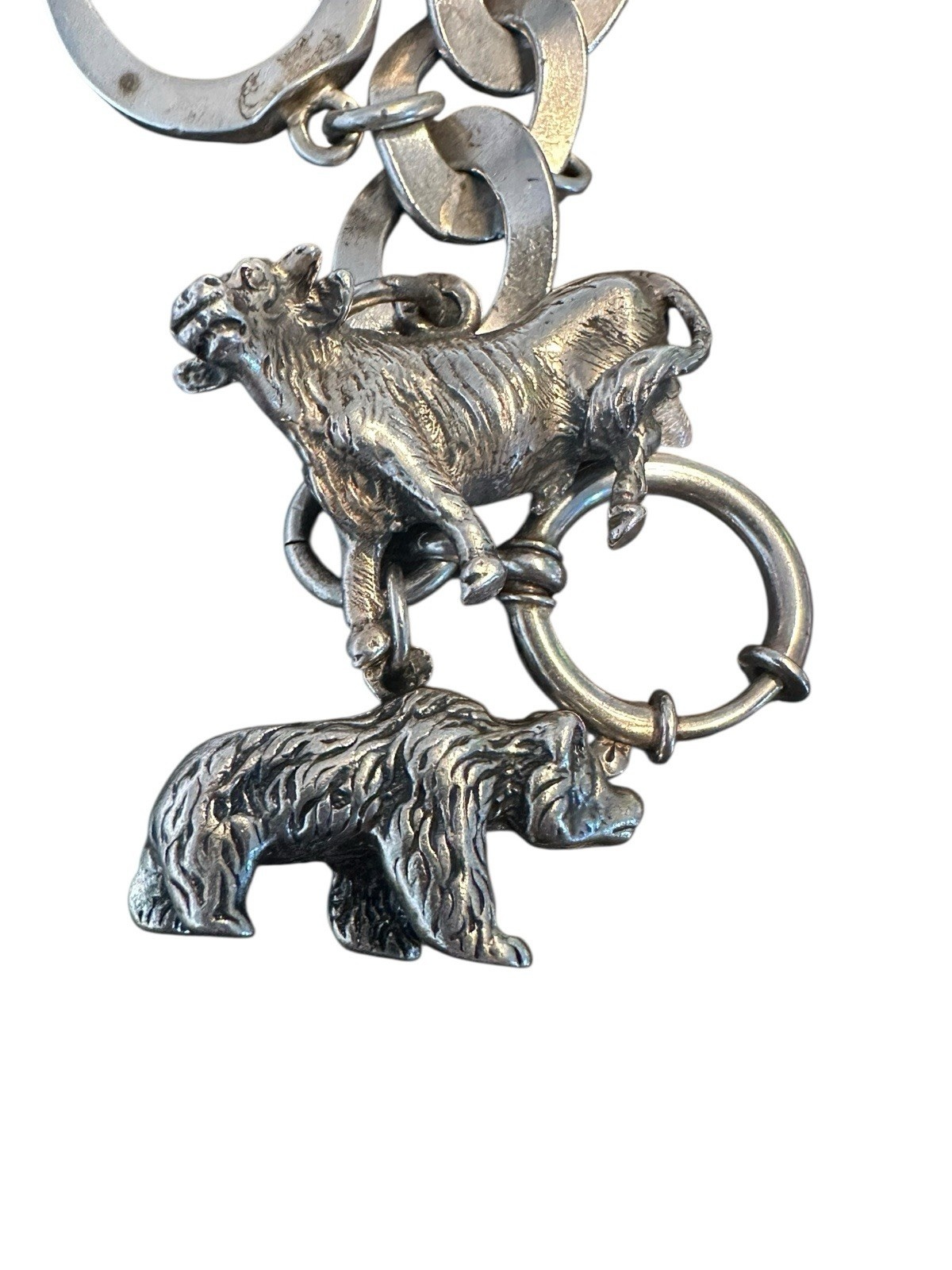 Highlight Charivari Kette Silber 13 Anhänger Tiere Silber Kette 22 cm gepunzt