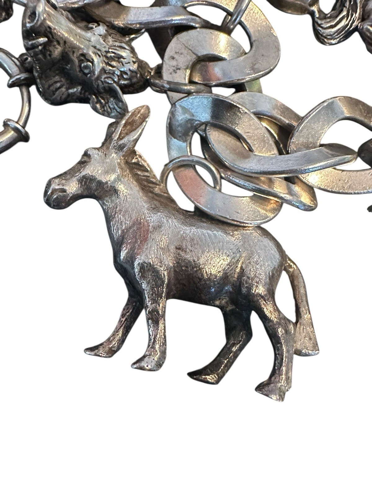 Highlight Charivari Kette Silber 13 Anhänger Tiere Silber Kette 22 cm gepunzt