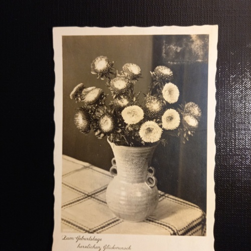 Zum Geburtstag, Vase mit Blumen, Glückwunschkarte 402274 gr