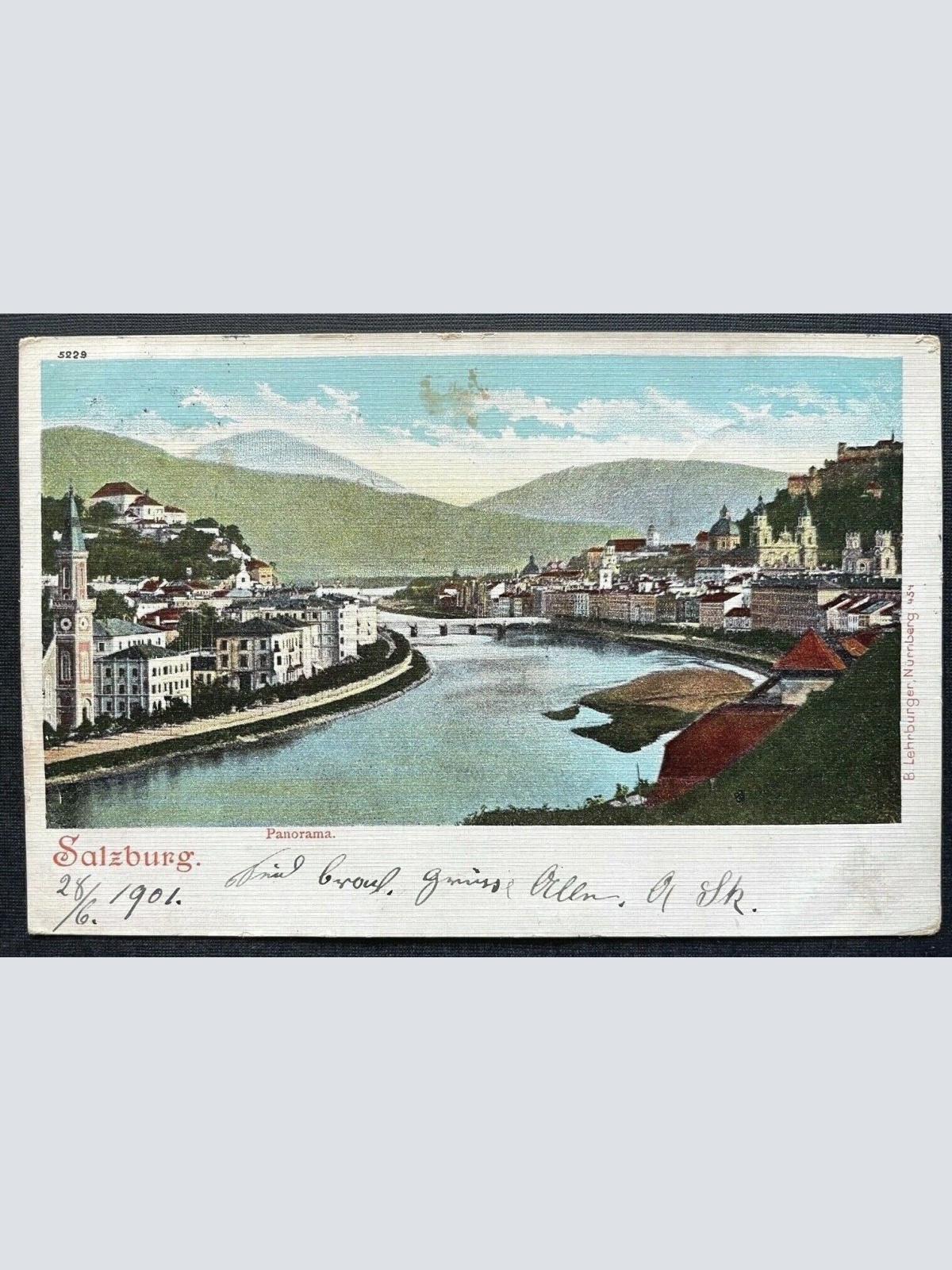 Salzburg Panorama Stadt Salzach Fluss Kirche Festung Burg Österreich 410846 TH