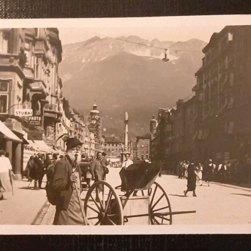 Innsbruck Mit Nordkette Kutsche Menschen Gr