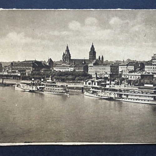 Mainz Rhein Stadthalle Dom Fluss Schiff Rheinland-Pfalz Deutschland 4006531 TH
