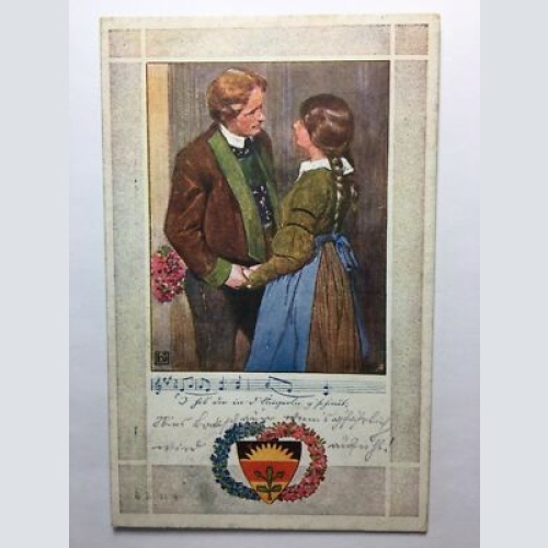 Deutscher Schulverein - Paar blickt sich an / Künstlerkarte 30139 TH