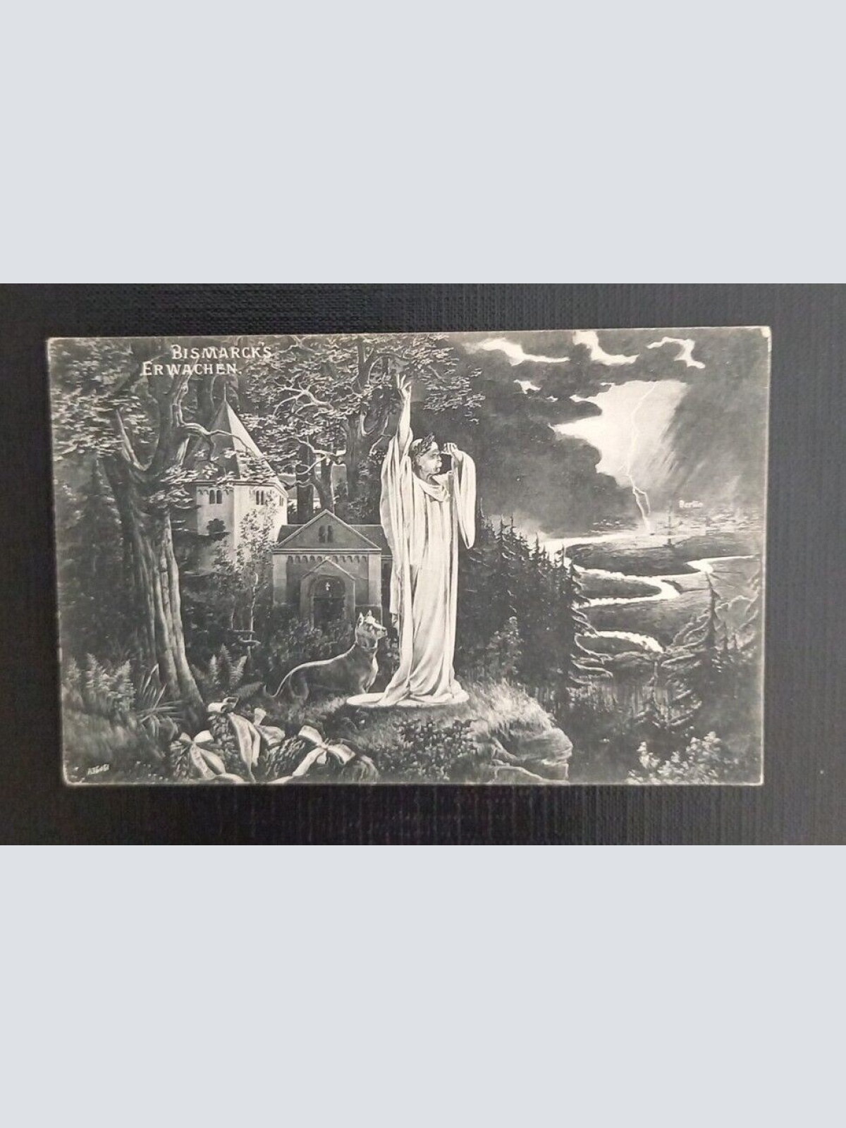 Ansichtskarte Bismarcks Erwachen Mit Hund 0121 Ga E