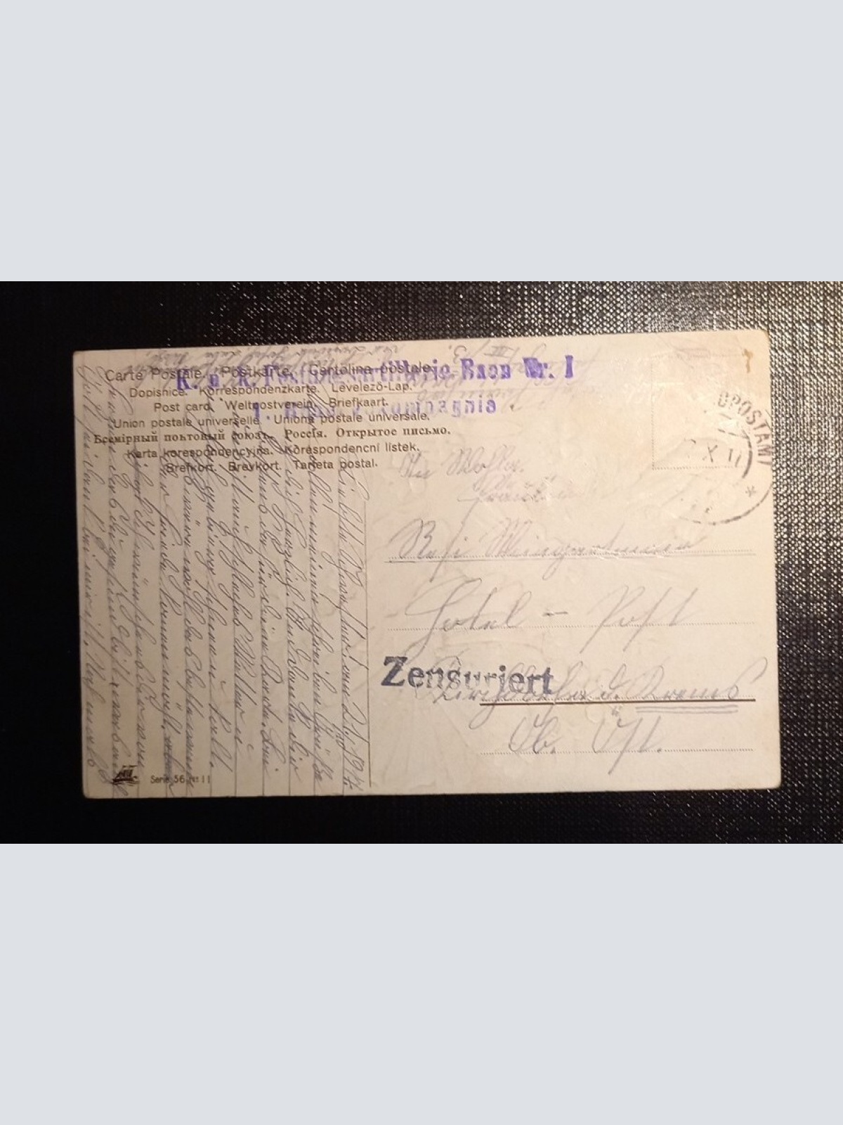 Prägekarte Mohnblume Und Schweine 650463 Ga B