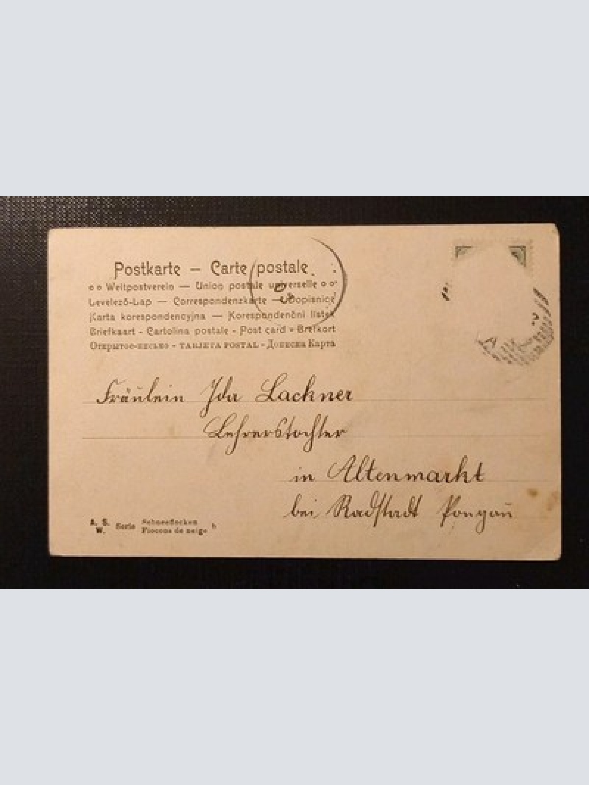 Frau Mit Hut Winter Schneeflocken Künstlerkarte  Gr E 410467