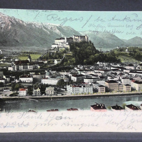 Salzburg Stadtansicht Festung Hohensalzburg Salzach Berge JW 165620