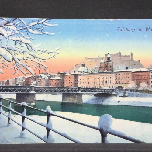Künstlerkarte Salzburg im Winter Gemälde JW 2121