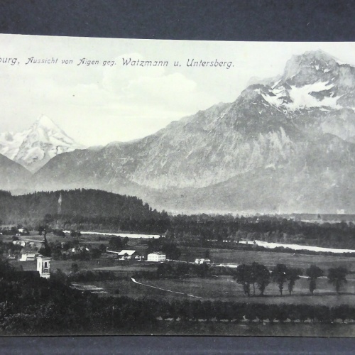 Salzburg Aussicht von Aigen gegen Watzmann und Untersberg JW 165630