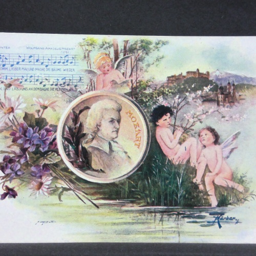 Wolfgang Amadeus Mozart Porträt Zeichnung Engel JW 165628