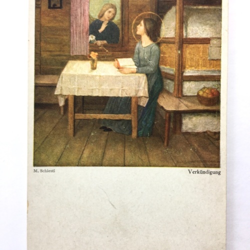 Verkündigung (M. Schiestl) - Hl. Maria mit Engel - Künstlerkarte 40207 TH