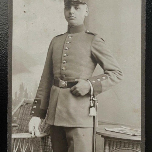 Foto Porträt Soldat Uniform Feldkappe Wendsche Ingolstadt ca10,4x6,4cm 402415 TH
