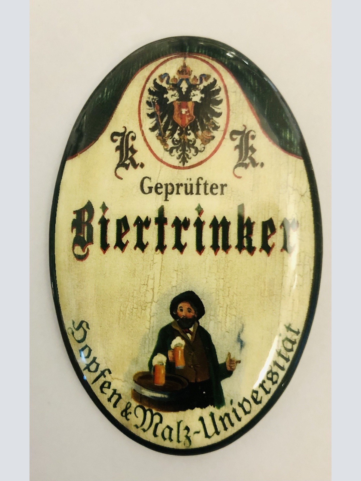 K&k nostalgie flaschenöffner magnetisch geprüfter biertrinker  7x4,5cm
