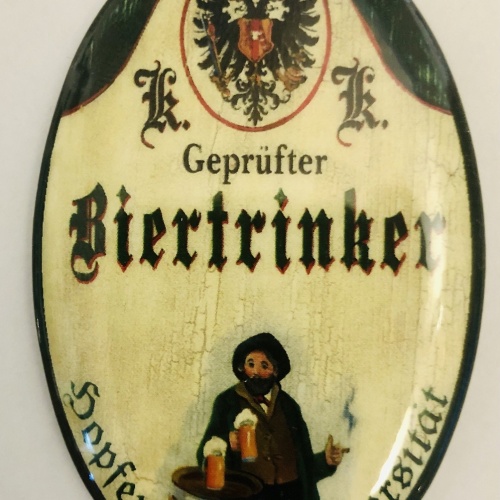 K&k nostalgie flaschenöffner magnetisch geprüfter biertrinker  7x4,5cm