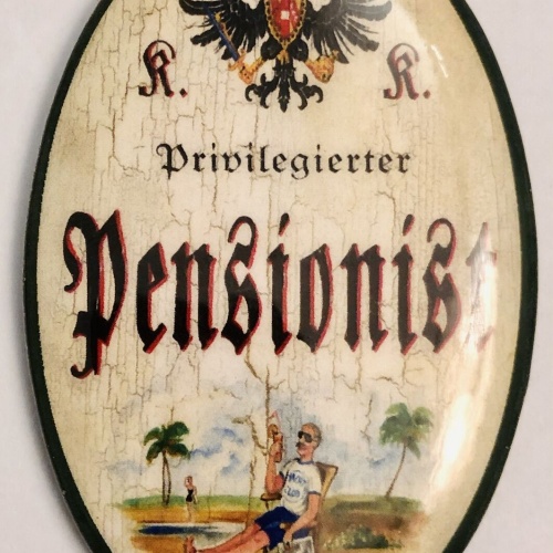 K&k nostalgie flaschenöffner magnetisch privilegierter pensionist  7x4,5cm