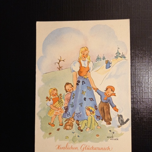 Namenstag - Frau mit Kindern - Glückwunschkarte 402282 gr