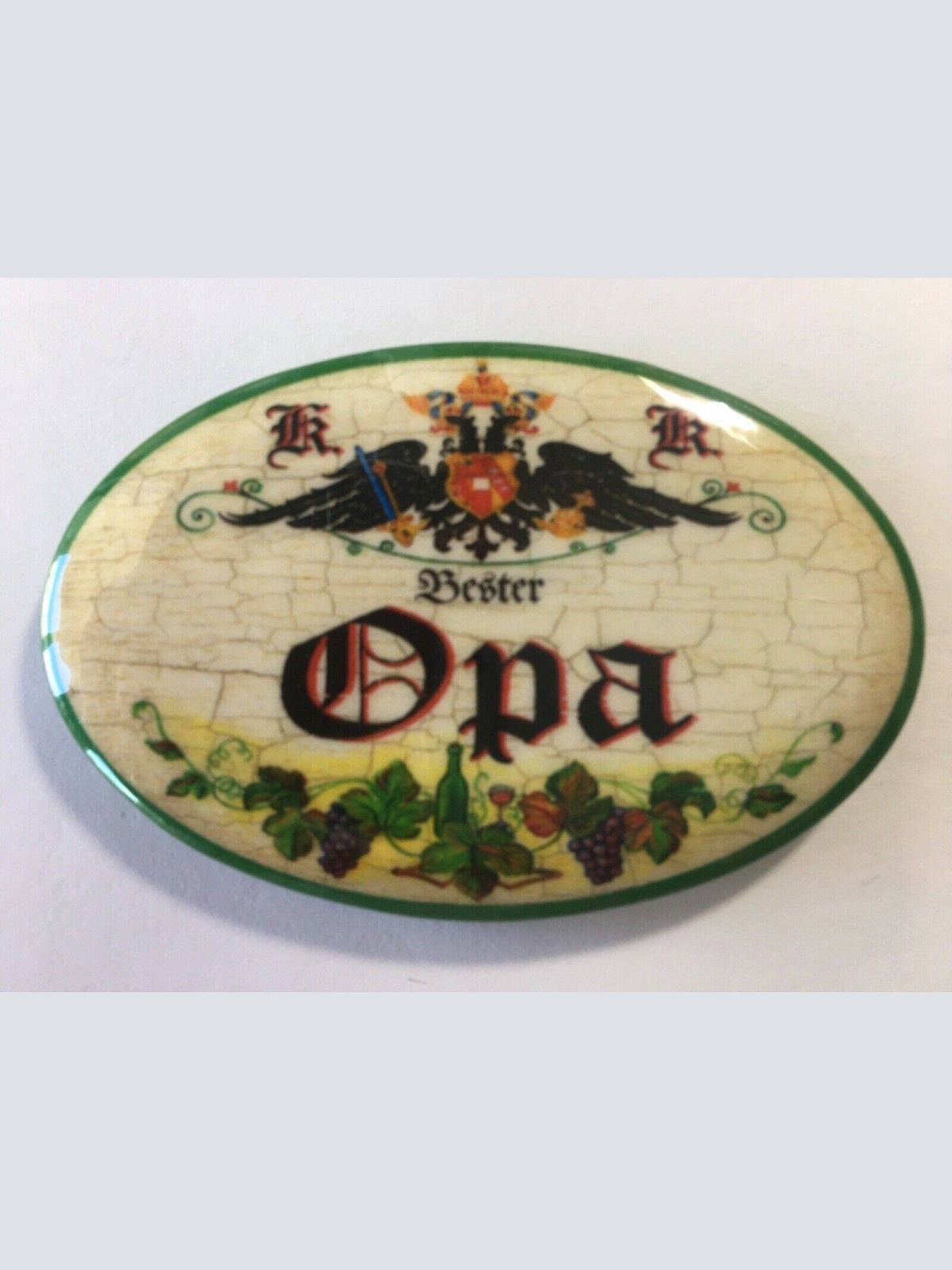 Nostalgie flaschenöffner magnet bester opa weinglas weintrauben