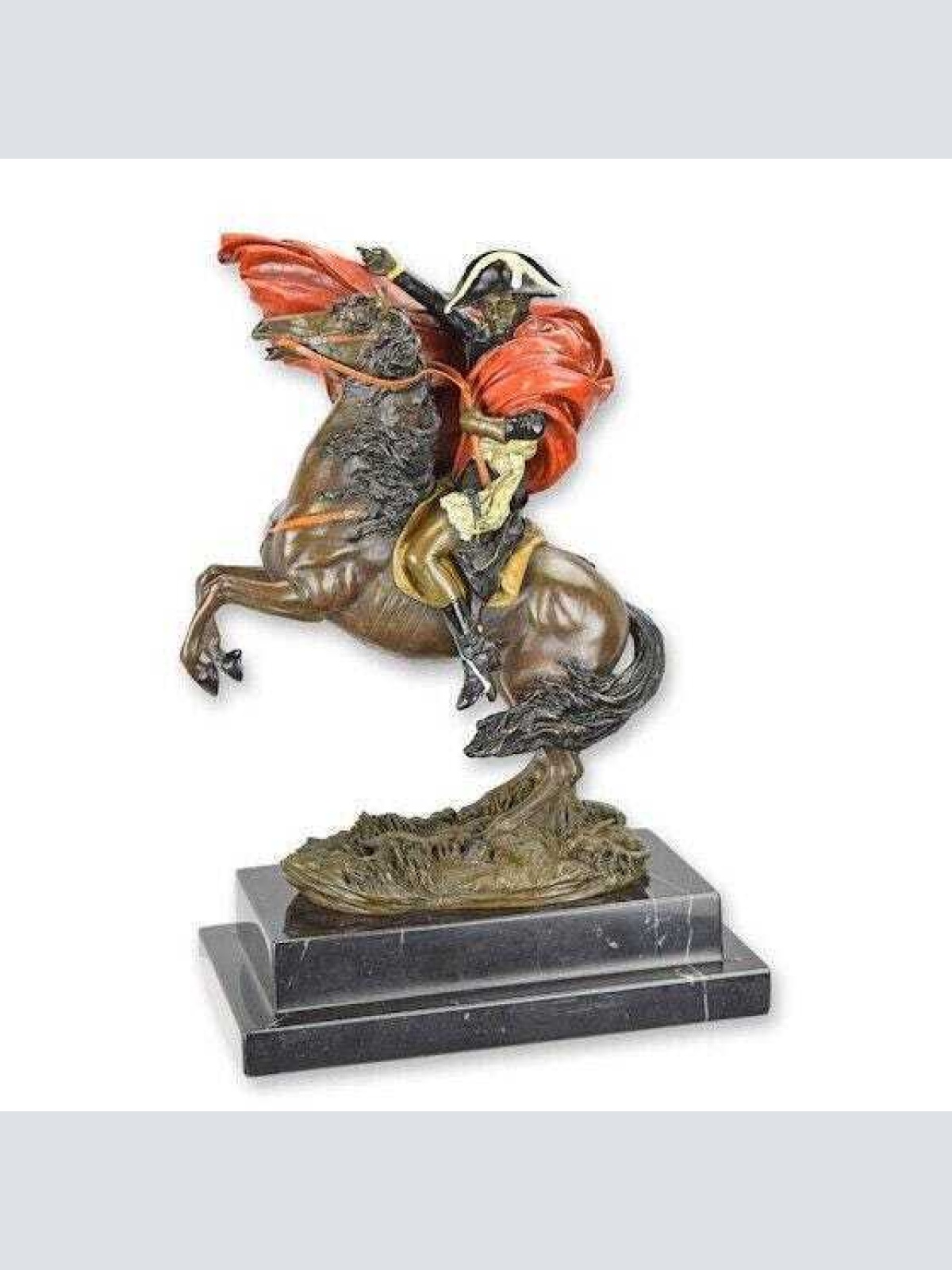 Bronze skulptur auf marmor napoleon überquert die alpen h 32,1 cm 22 cm nlbg-15