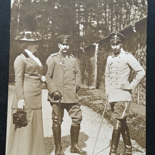 Unser Kaiserpaar m.d. Kronprinzen im Westen Soldaten Militär Krieg 400605 TH SH1