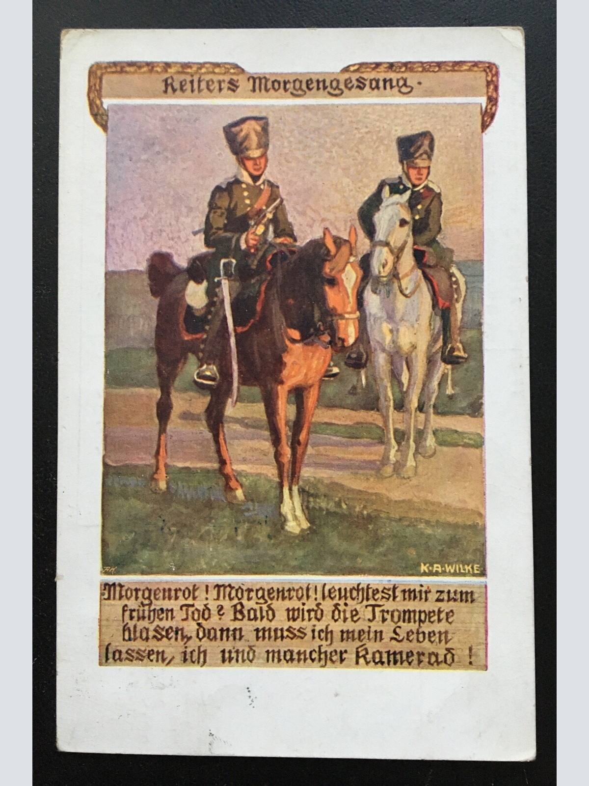 Reiters Morgengesang - Soldaten auf Pferd Militär Krieg 400630 TH