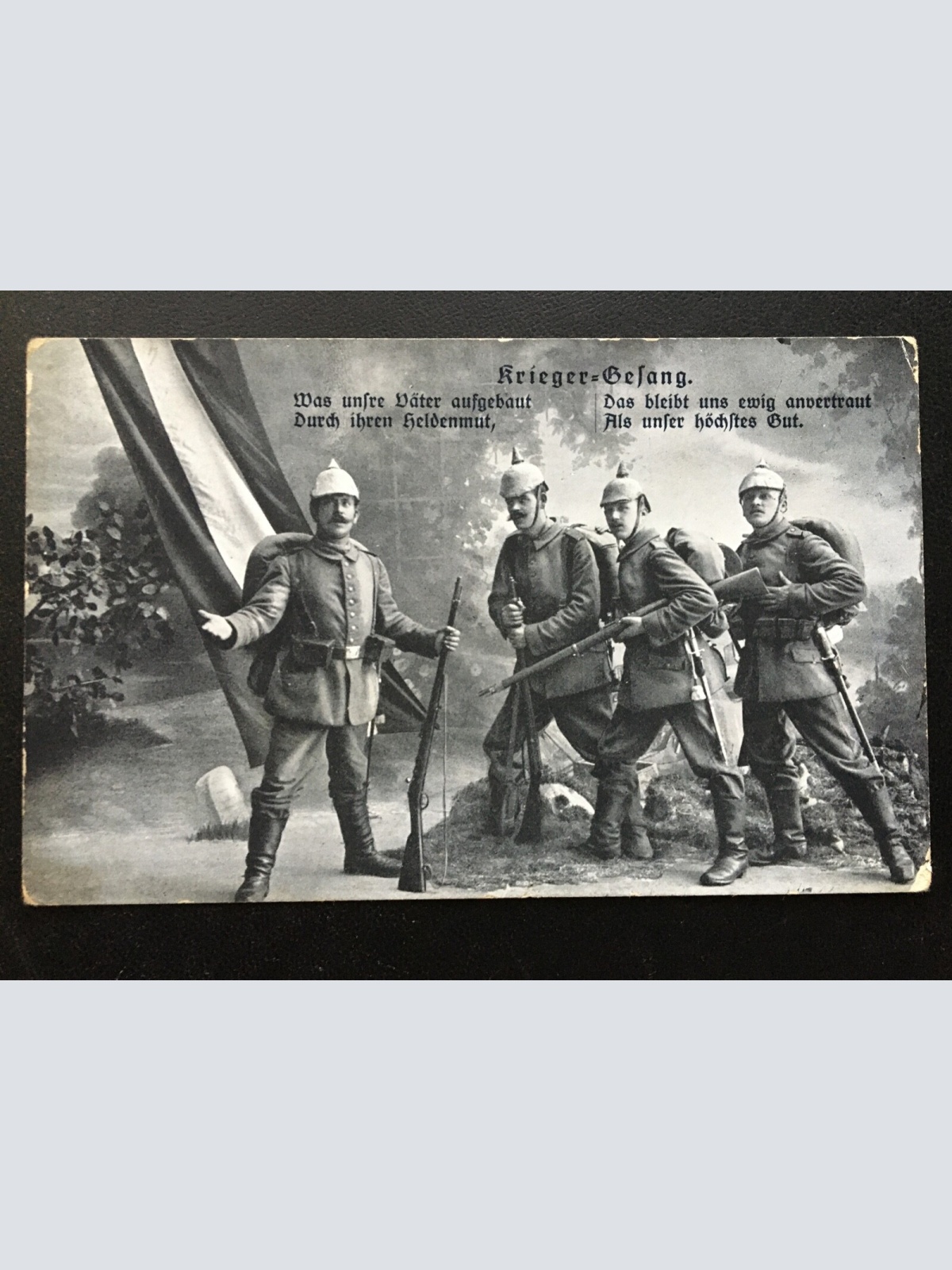 Krieger-Gesang - Lied Singende Soldaten Militär Krieg Pickelhaube  400625 TH