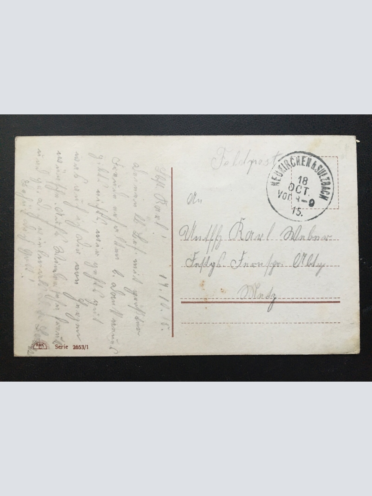 Blau blüht ein Blümelein - Frau mit Strauß - Soldaten Militär Krieg 400655 TH